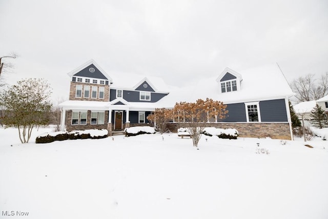 view of front of home with covered porch