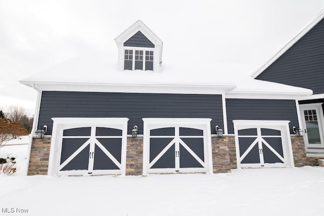 view of snow covered structure