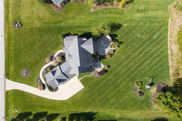 bird's eye view with a rural view