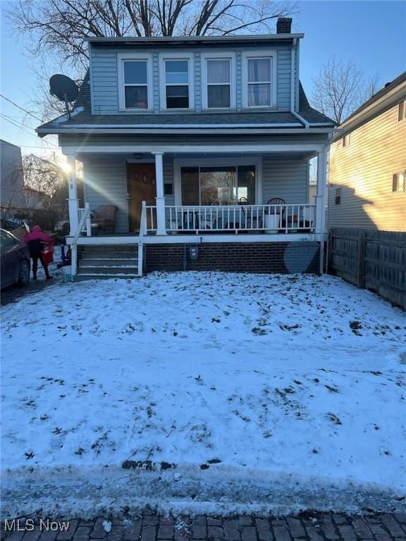 view of front property with covered porch