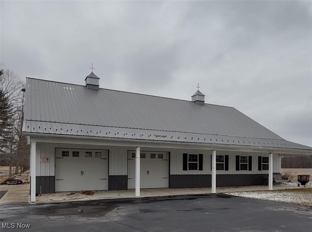 view of building exterior with a garage