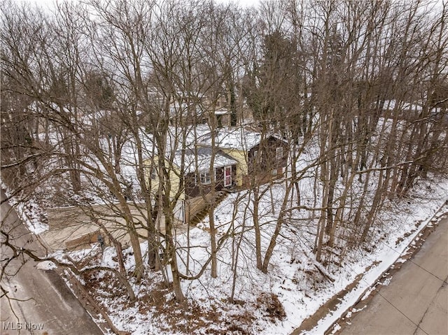 view of snowy aerial view