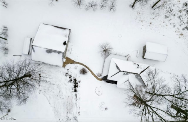 view of snowy aerial view