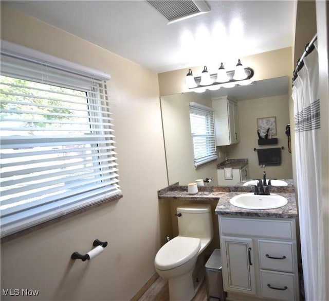 bathroom featuring toilet and vanity