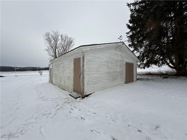 view of snow covered structure