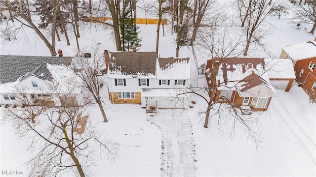 view of snowy aerial view