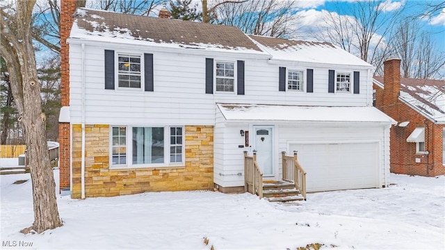 view of front of house with a garage