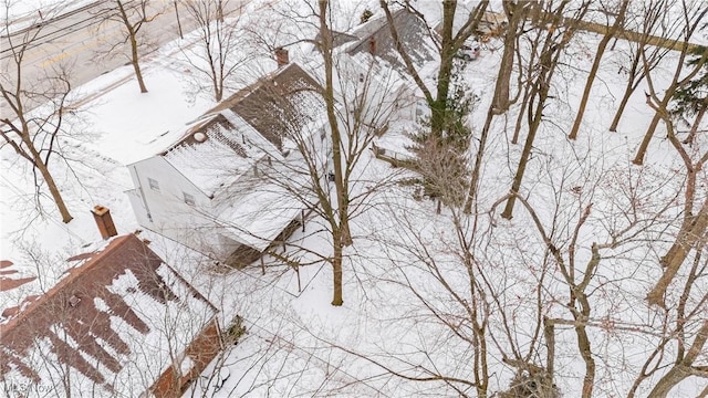 view of snowy aerial view