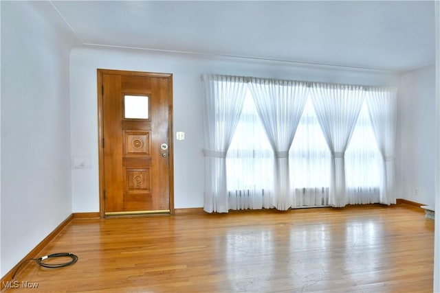 interior space with light hardwood / wood-style floors and a healthy amount of sunlight