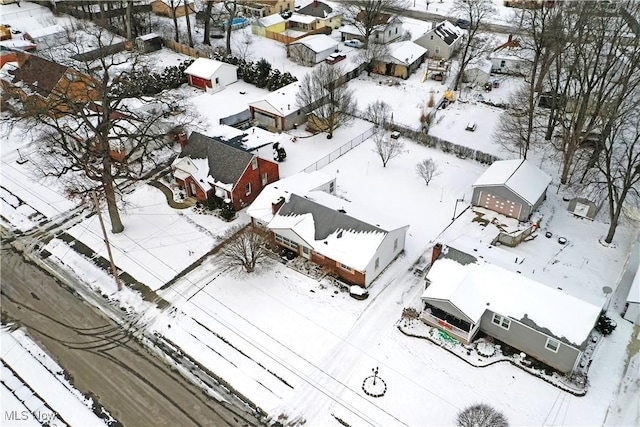 view of snowy aerial view