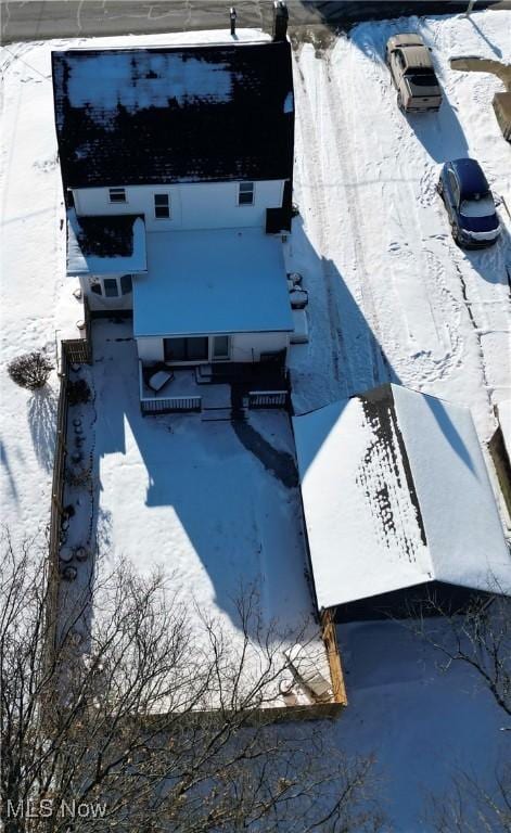 view of snowy aerial view