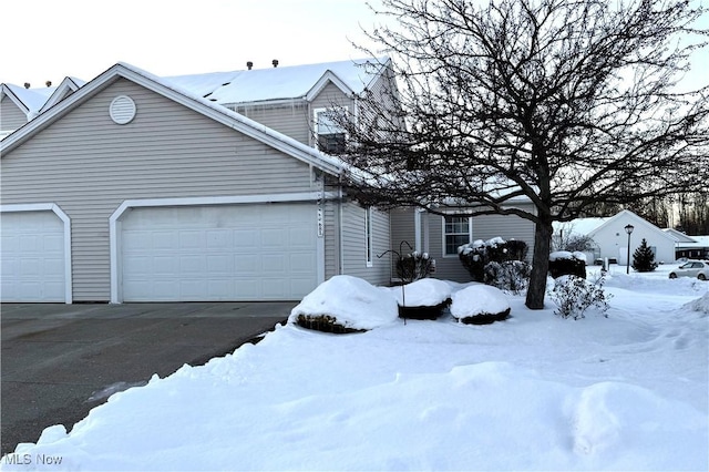 exterior space featuring a garage