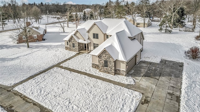 view of snowy aerial view