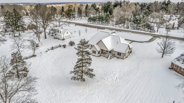 view of snowy aerial view