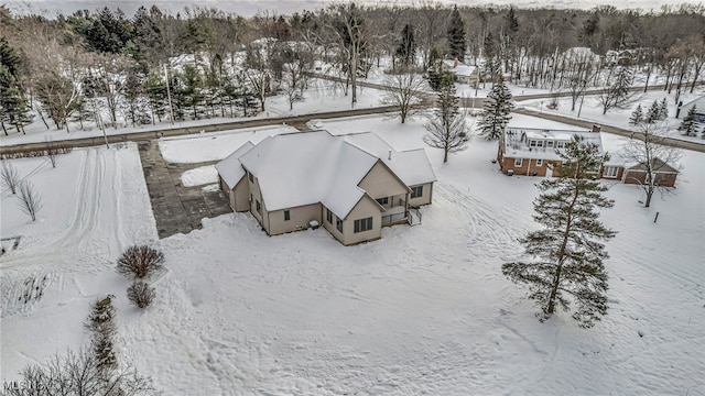 view of snowy aerial view