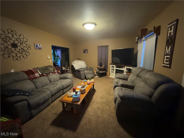 living room with carpet flooring