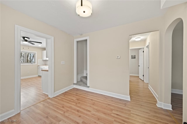 interior space with light wood-type flooring