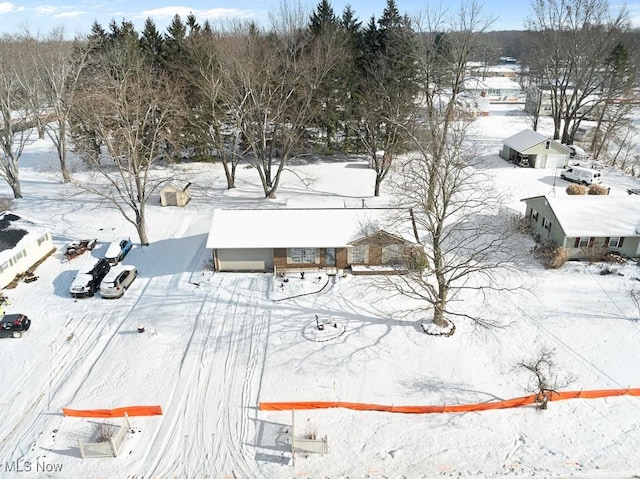 view of snowy aerial view