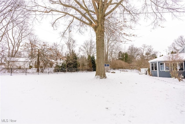 view of snowy yard