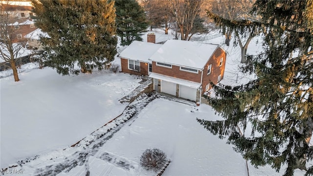 view of snowy aerial view