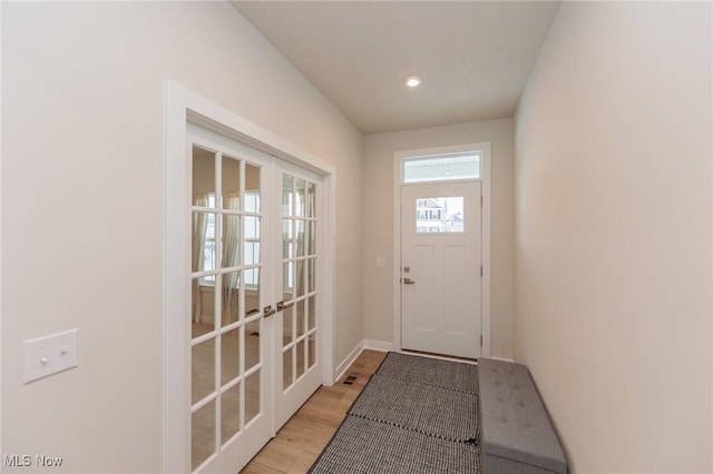 entryway featuring light hardwood / wood-style flooring