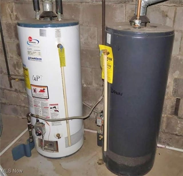 utility room with water heater