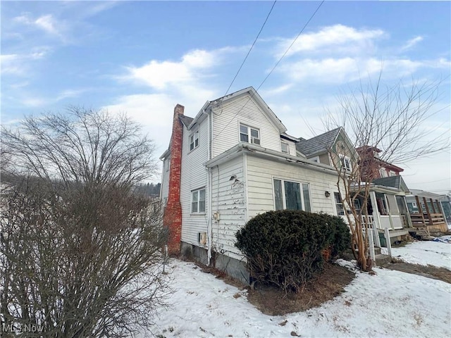 view of snowy exterior