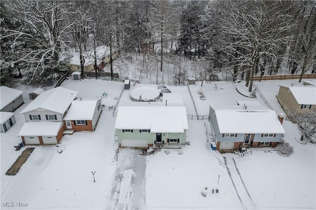 view of snowy aerial view