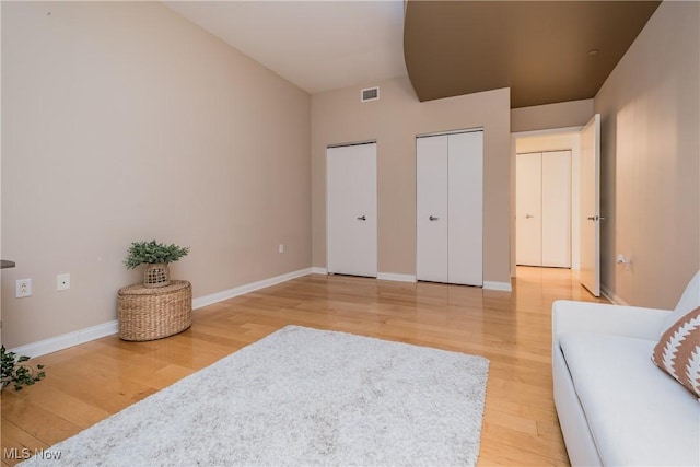 living area featuring hardwood / wood-style flooring