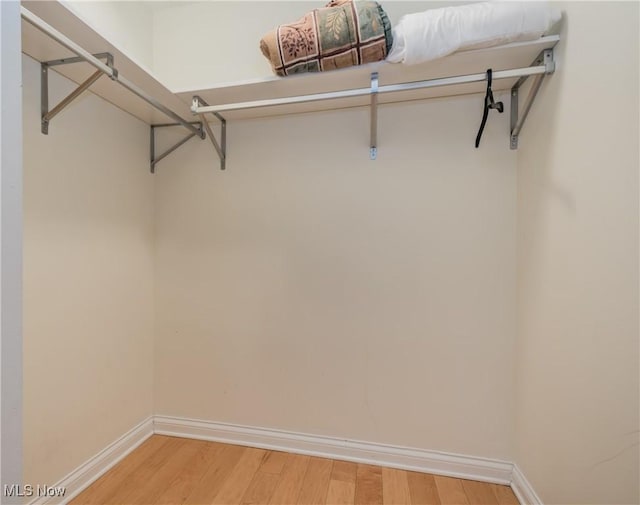 walk in closet featuring hardwood / wood-style floors