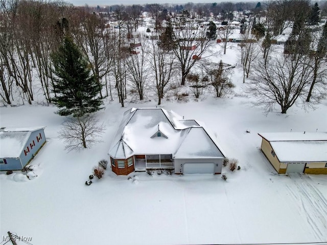 view of snowy aerial view