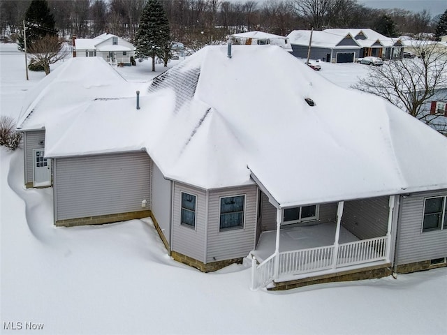 view of snowy aerial view