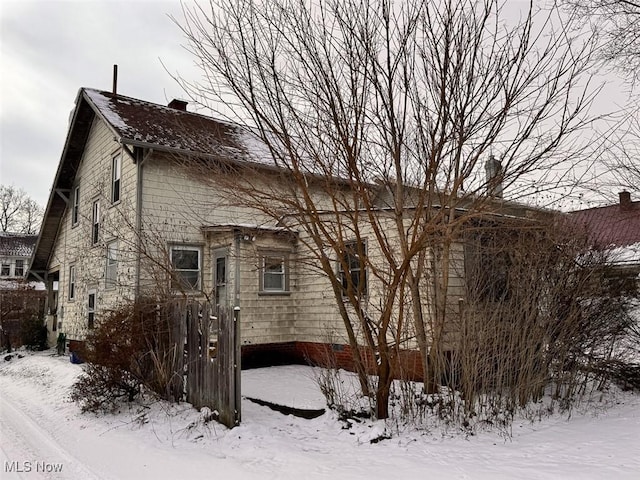 view of snowy exterior