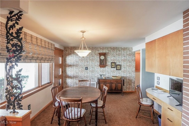 dining area featuring carpet floors