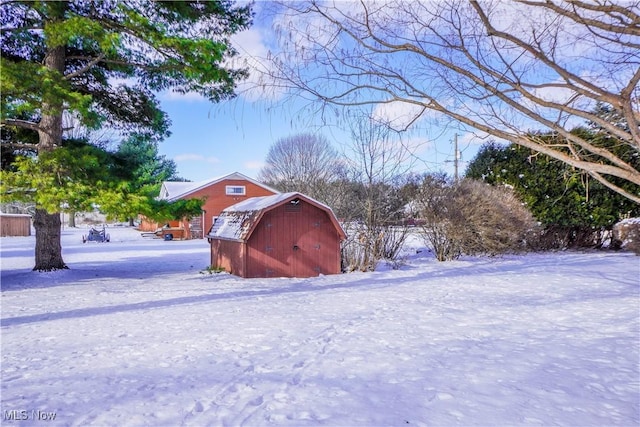 view of snow covered structure