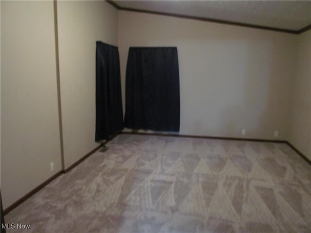 spare room featuring light colored carpet