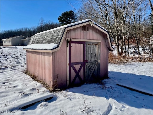 view of snow covered structure