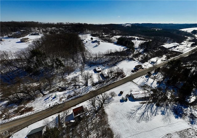 view of snowy aerial view