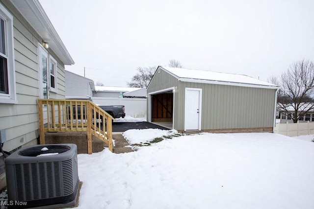 exterior space with central air condition unit