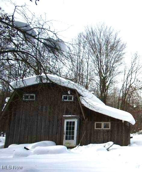 view of snow covered structure