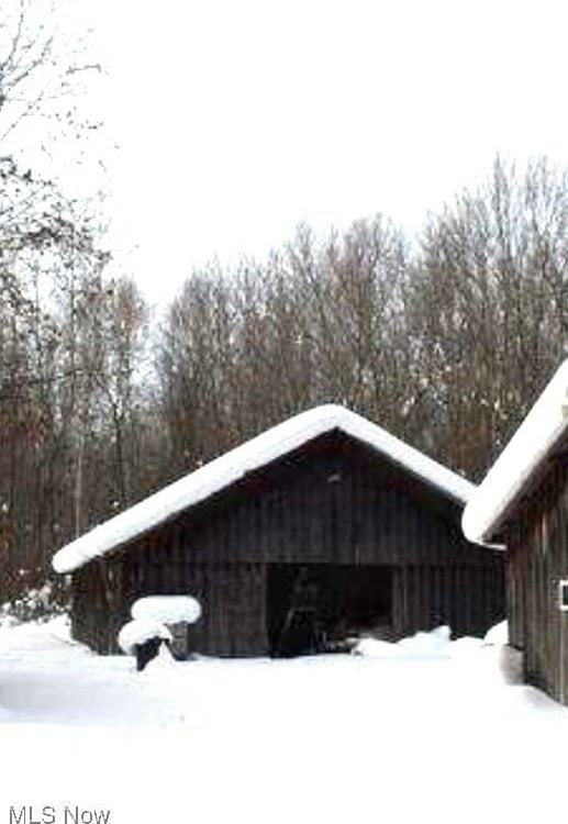 view of snow covered structure