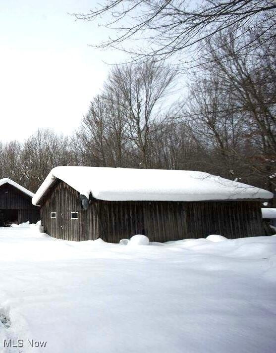 view of snow covered exterior