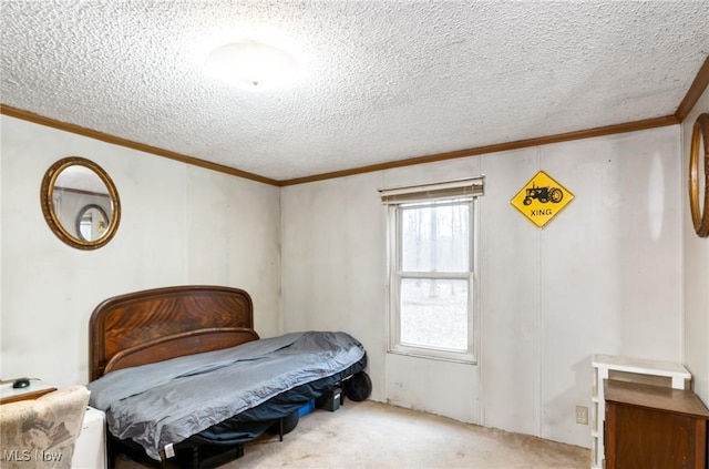 3029 Sweet Rd, Conneaut, OH 44030 - carpeted bedroom featuring ornamental molding and a textured ceiling