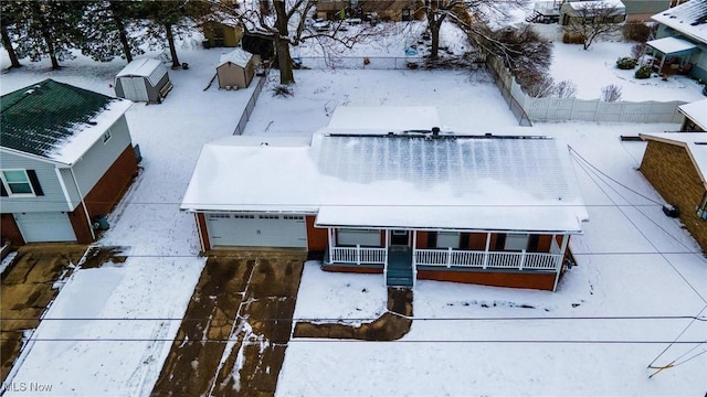 view of snowy aerial view