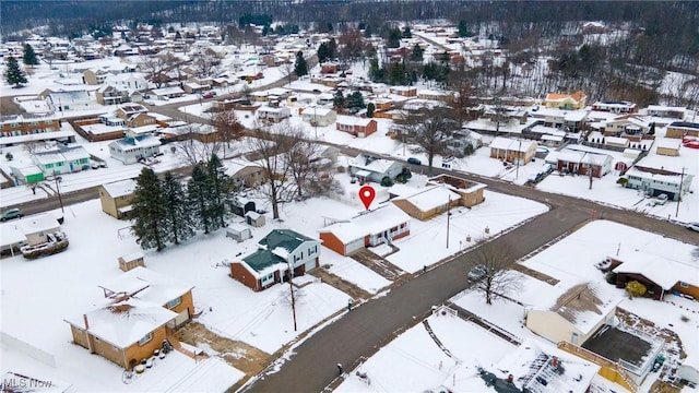 view of snowy aerial view