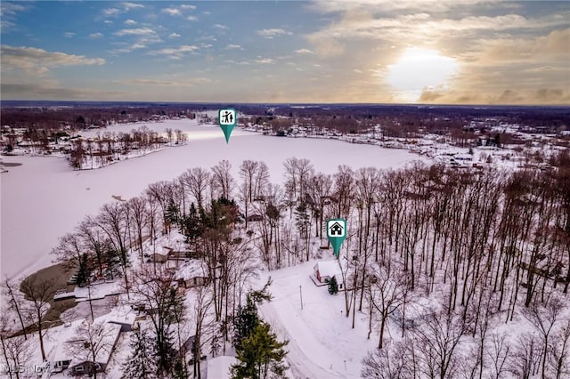 view of snowy aerial view