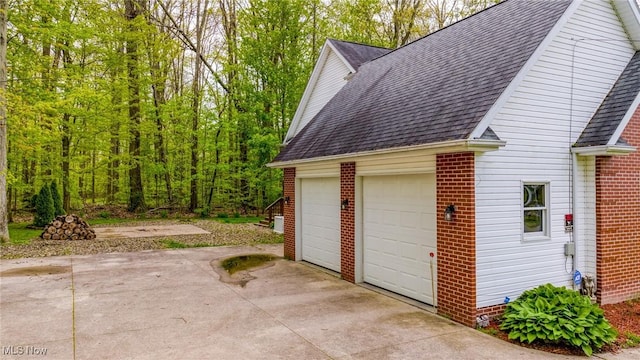 view of garage