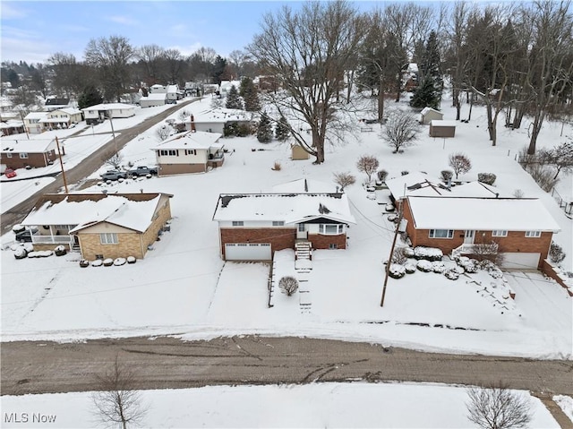 view of snowy aerial view