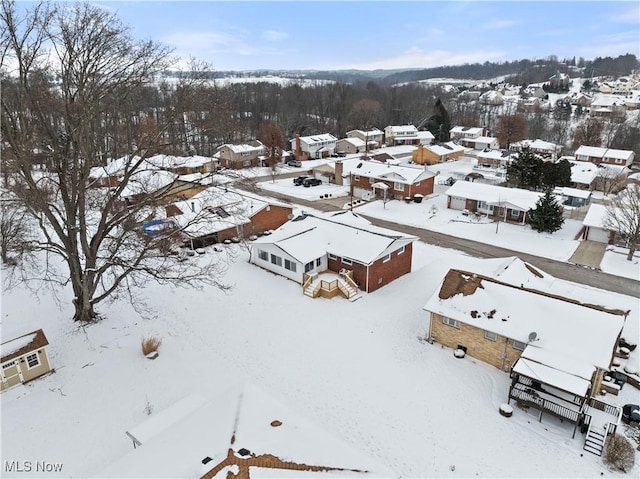 view of snowy aerial view