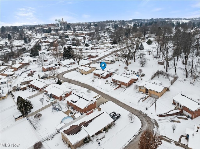 view of snowy aerial view